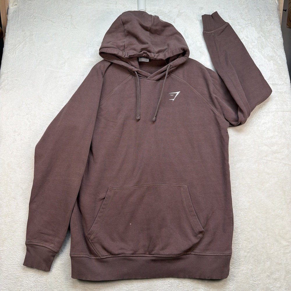 Gymshark Men's Hoodie Medium Brown Pullover Training Athletic Activewear